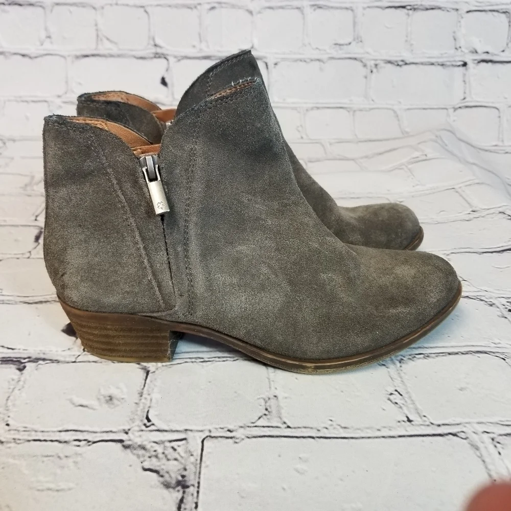Lucky Brand Brenon gray suede booties